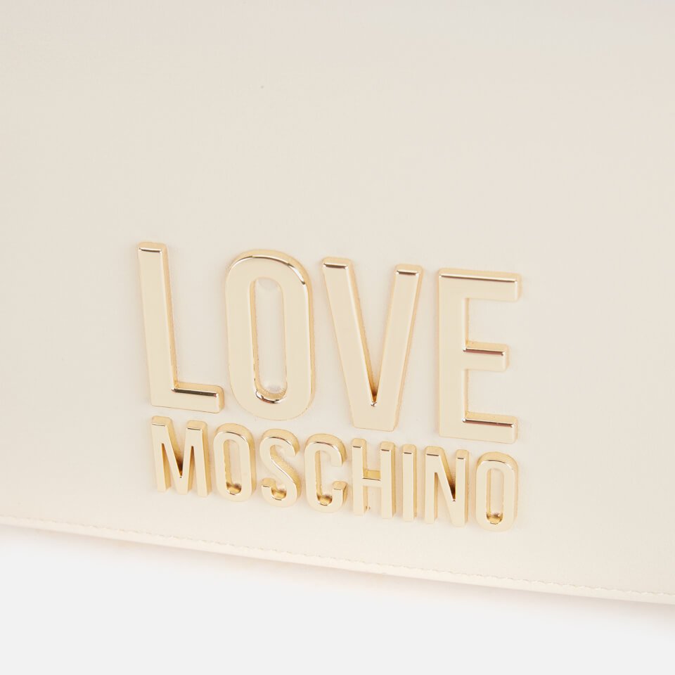 Love Moschino Women's Logo Chain Cross Body Bag - Ivory