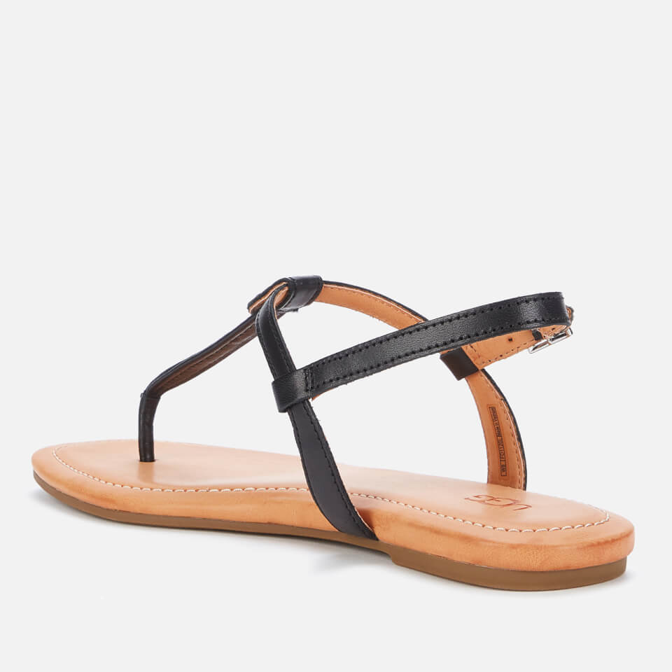 UGG Women's Madeena Leather Toe Post Sandals - Black | FREE UK Delivery |  Allsole