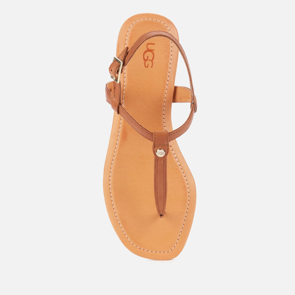 UGG Women's Madeena Leather Toe Post Sandals - Tan