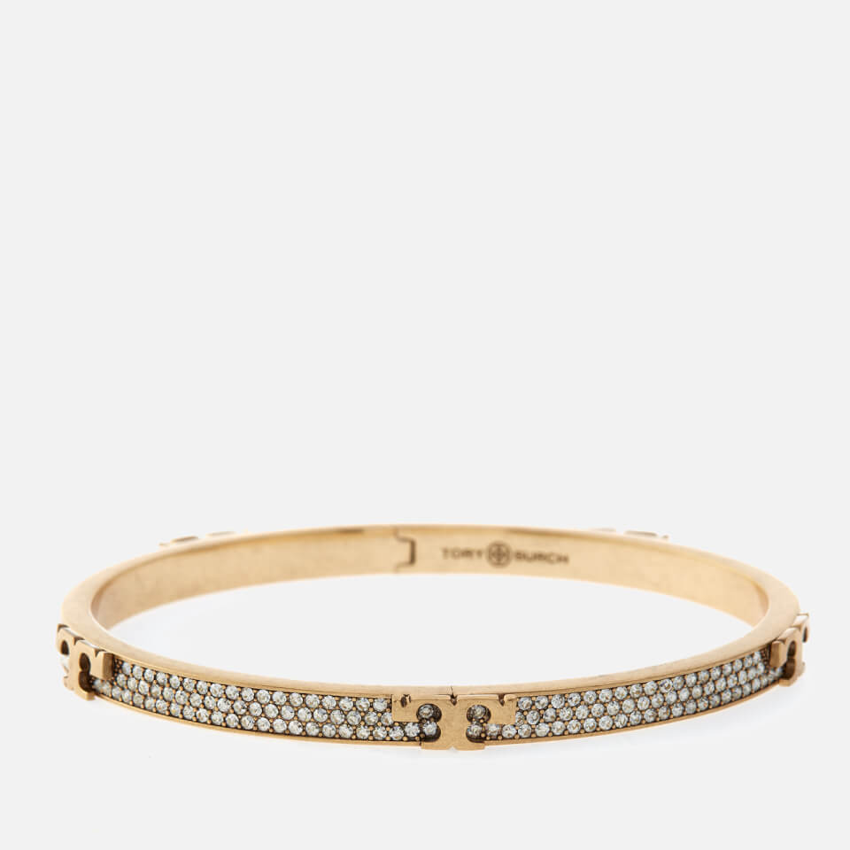 Tory Burch Women's Serif-T Bracelet - Brass/Crystal