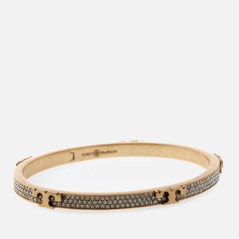 Tory Burch Women's Serif-T Bracelet - Brass/Crystal