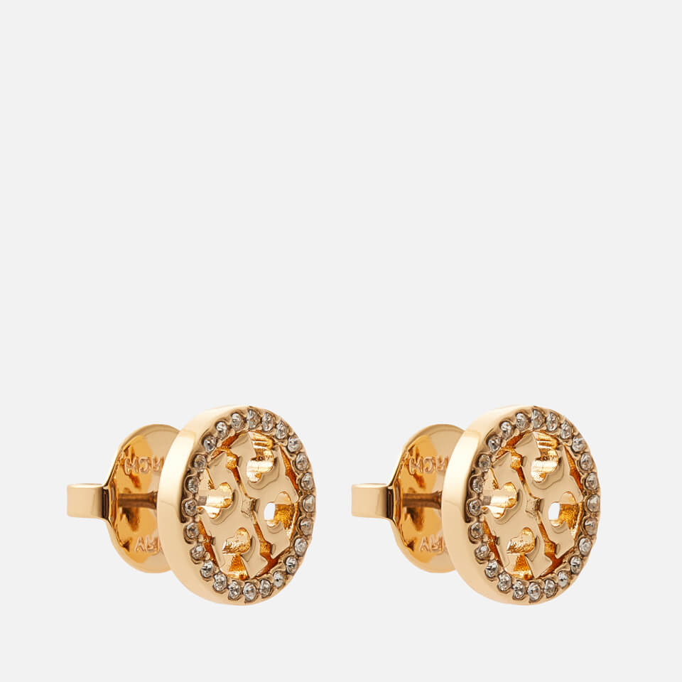 Tory Burch Women's Miller Pave Stud Earrings - Gold/Crystal