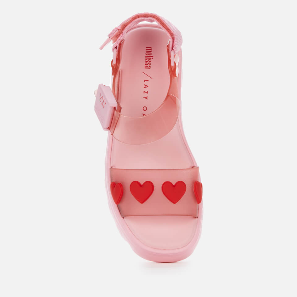 Melissa X Lazy Oaf Women's Kick Off Sandals - Pink Heart - UK 3 | Allsole
