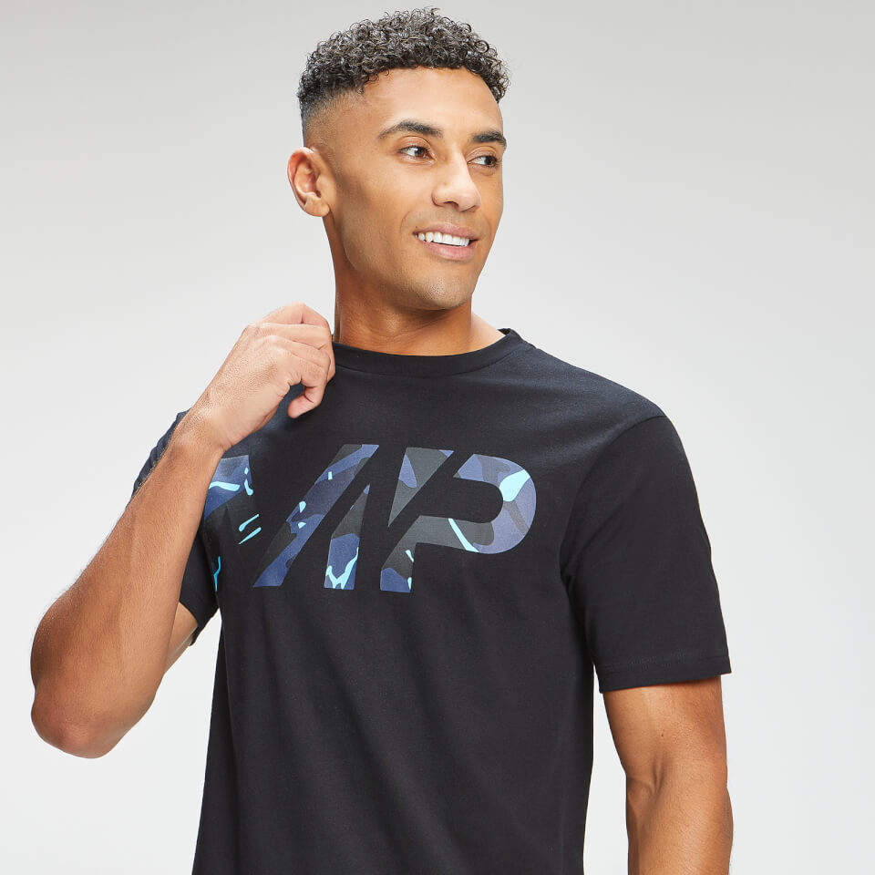 MP Men's Adapt Camo Logo Short Sleeve T-Shirt - Black/Blue Camo