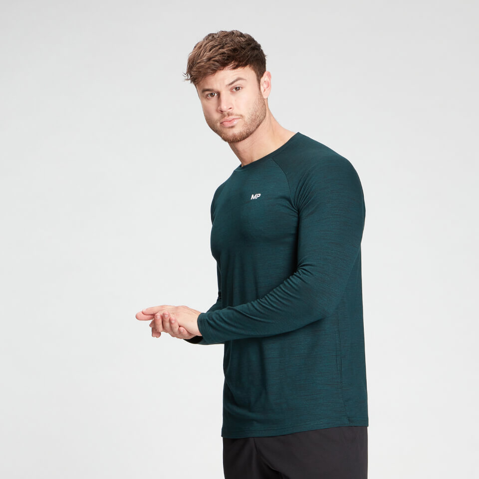 MP Men's Performance Long Sleeve Top - Deep Teal Marl - XXS