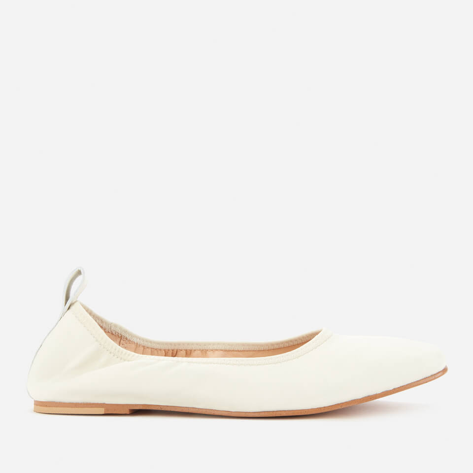 Clarks Women s Pure Leather Ballet Flats White Allsole