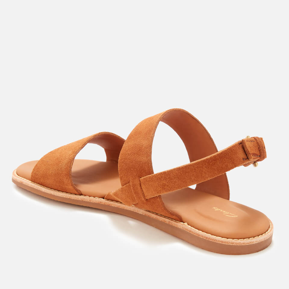 Woven Band Flat Sandals - Brown