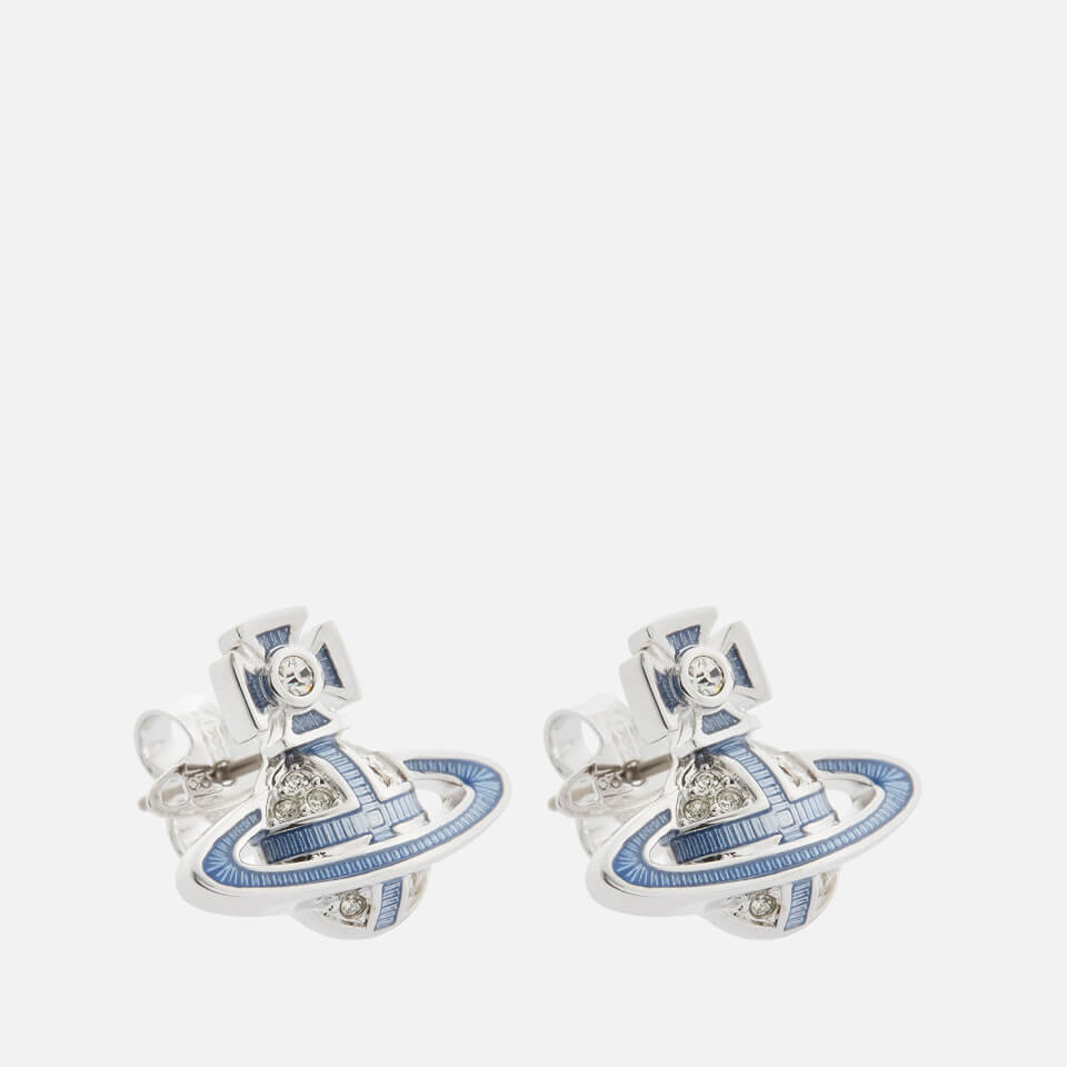 Vivienne Westwood Women's Suffolk Bas Relief Earrings - Rhodium Crystal Light Sapphire