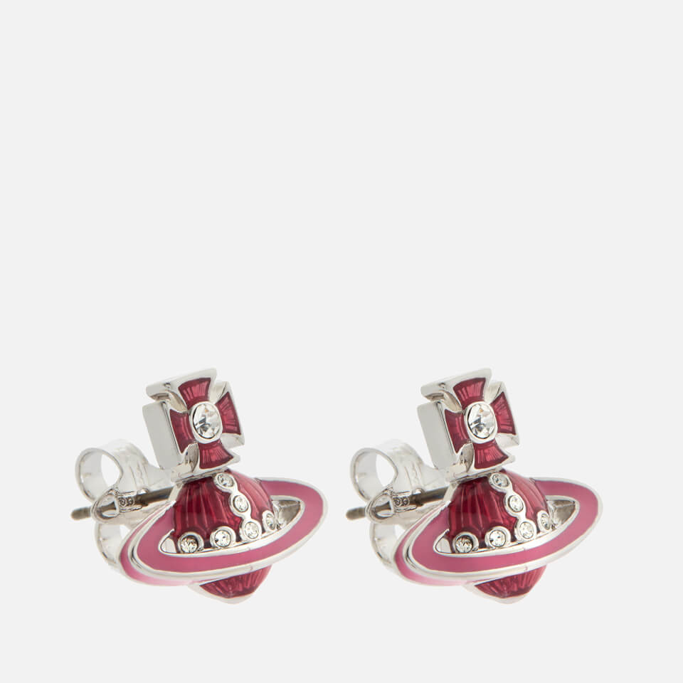 Vivienne Westwood Women's Regina Small Bas Relief Earrings - Rhodium Indian Pink