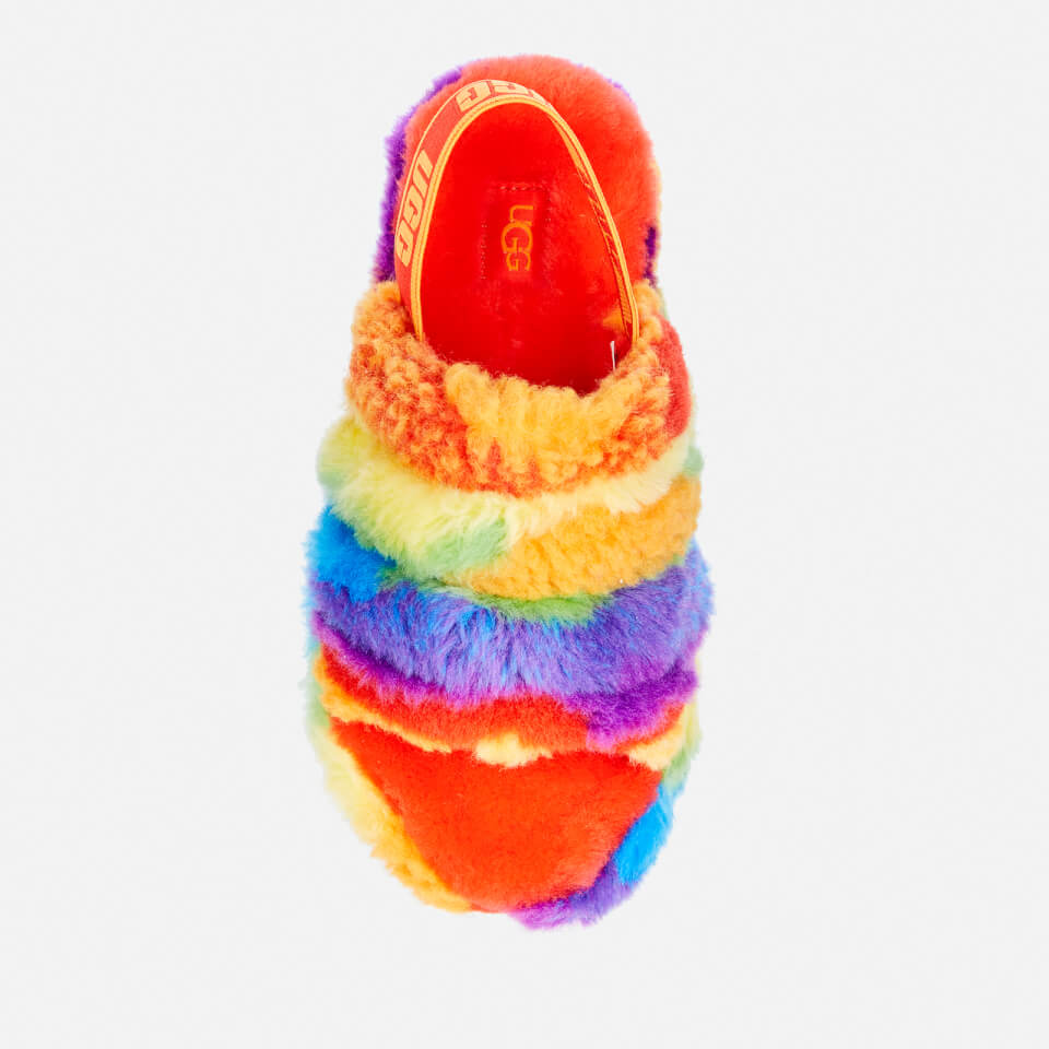Rainbow ugg slides hotsell