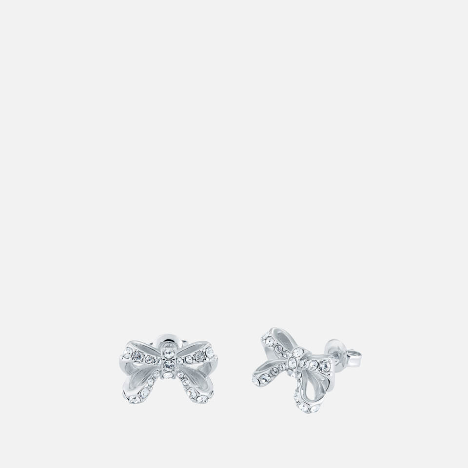 Ted Baker Women's Callayy: Crystal Petite Bow Stud Earrings - Silver/Crystal