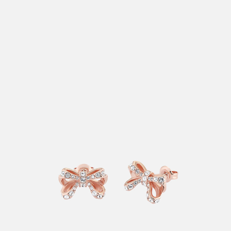 Ted Baker Women's Callayy: Crystal Petite Bow Stud Earrings - Rose Gold/Crystal