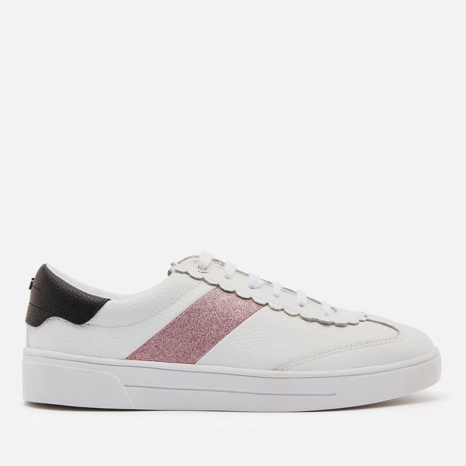 Ted Baker Women s Allva Leather Cupsole Trainers White Pink Allsole