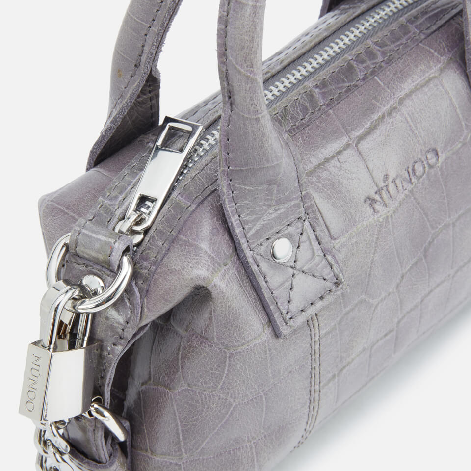 Núnoo Women's Mini Bobby Croco Top Handle Bag - Dark Grey