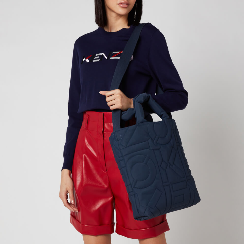 KENZO Women's Quilted Monogram Recycle Tote Bag - Navy Blue