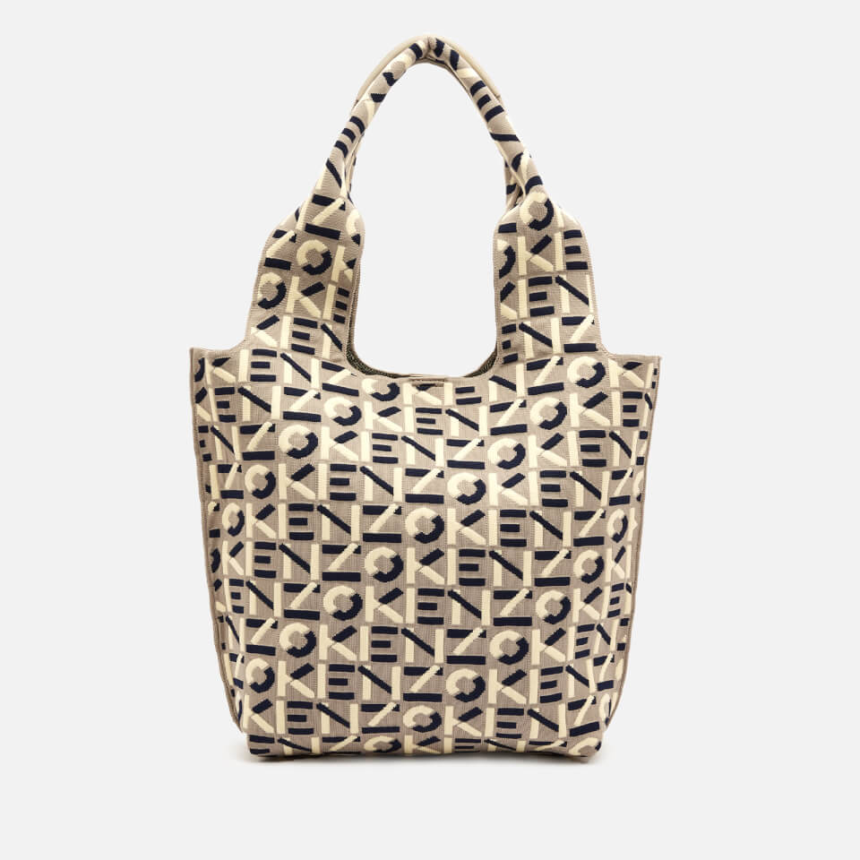 KENZO Women's Recycled Monogram Flyknit Small Tote Bag - Dove Grey