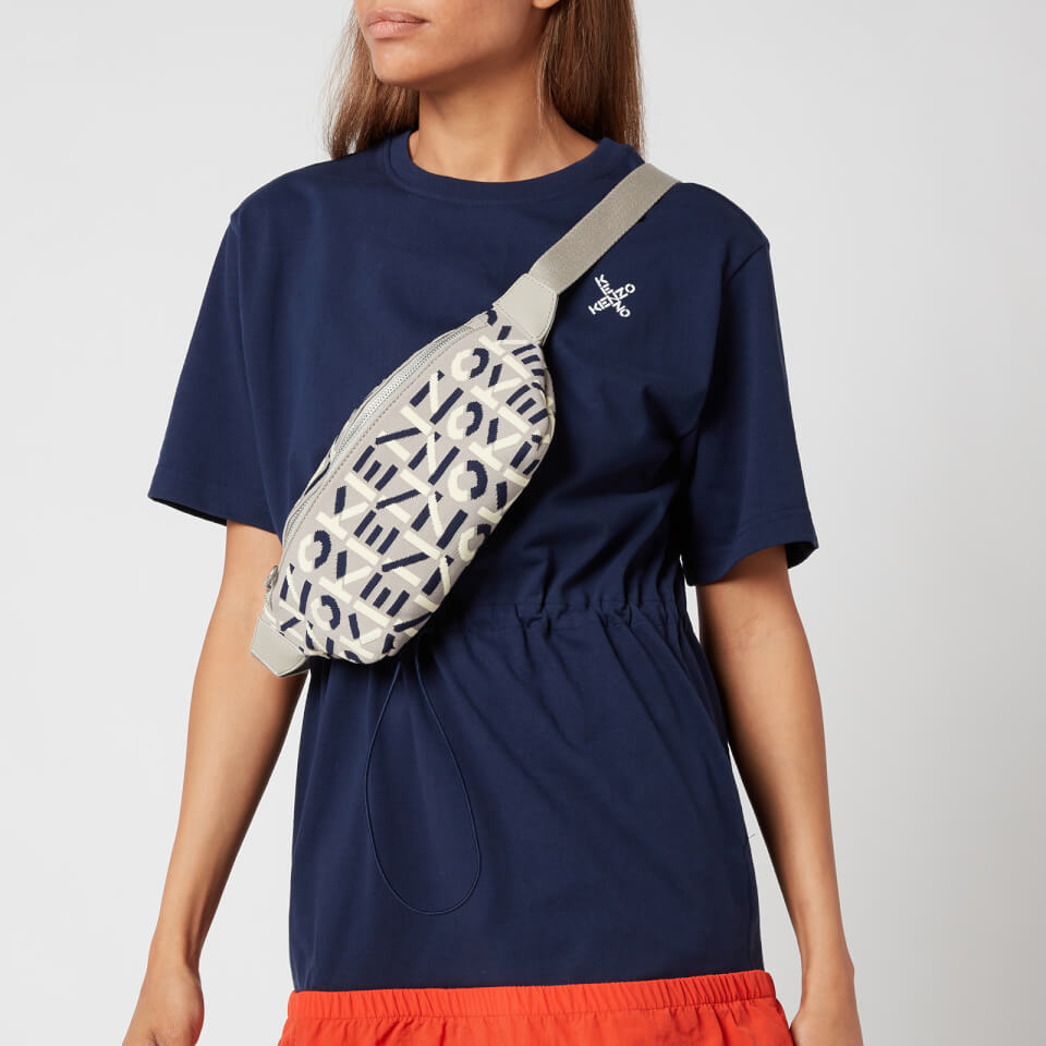 KENZO Women's Recycled Monogram Flyknit Belt Bag - Dove Grey