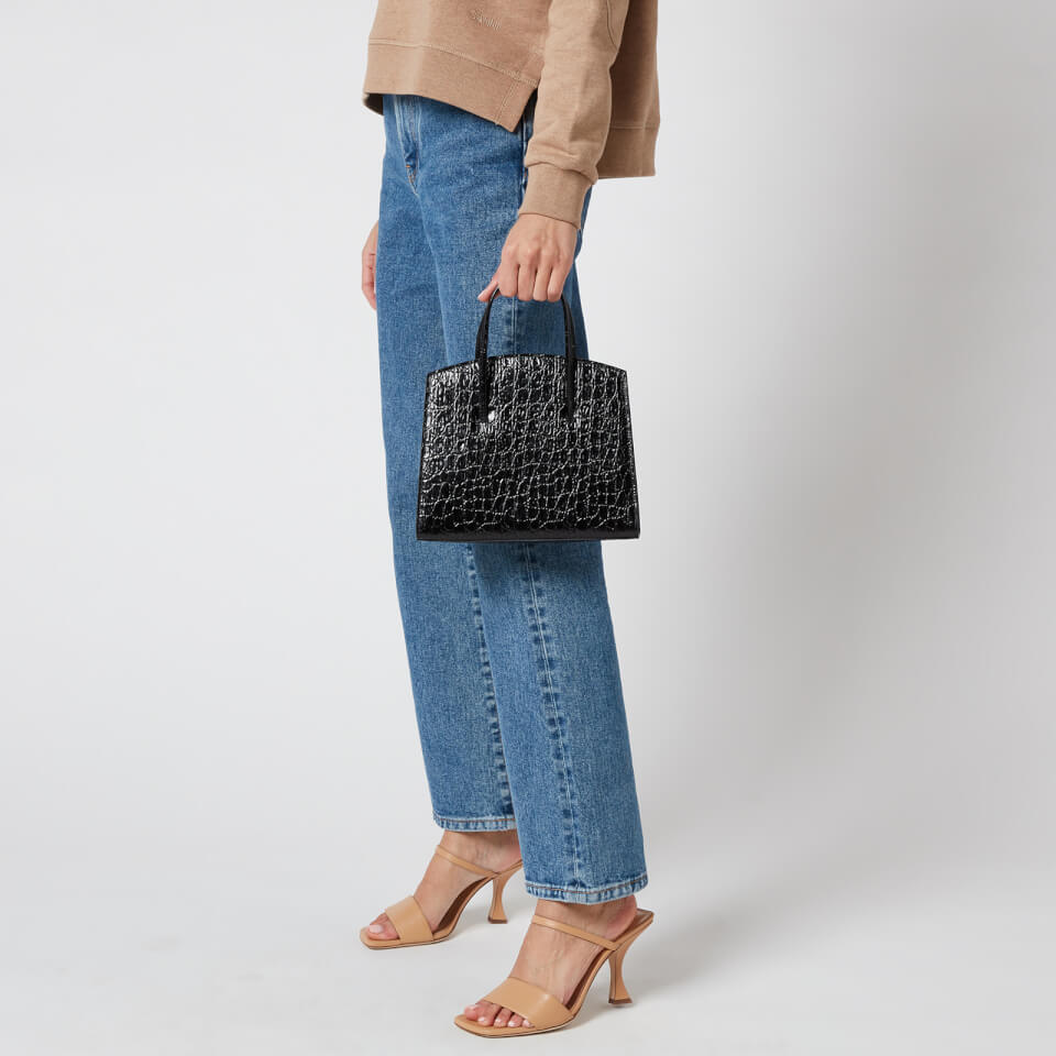 Little Liffner Women's Minimal Croc Mini Tote Bag - Black