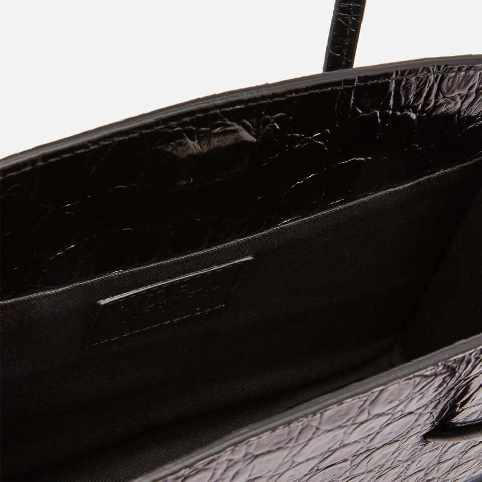 Little Liffner Women's Minimal Croc Mini Tote Bag - Black