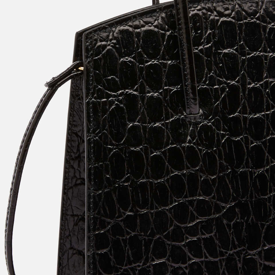 Little Liffner Women's Minimal Croc Mini Tote Bag - Black