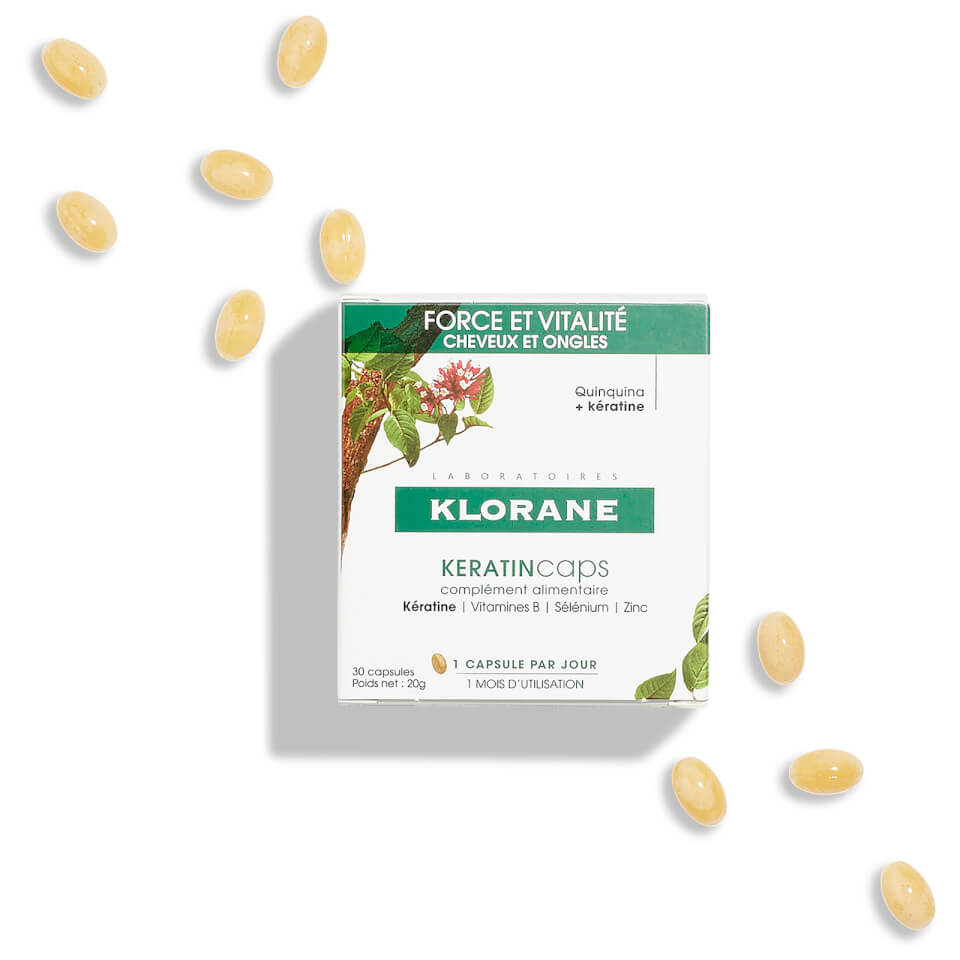 KLORANE Hair and Nail Supplement Caps with Keratin for Healthy Hair 30 days