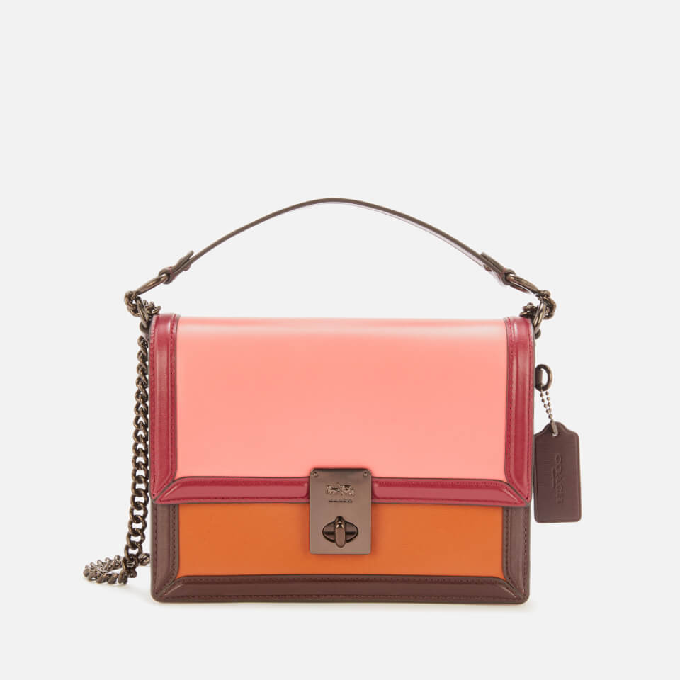 Coach Women s Colorblock Hutton Shoulder Bag Taffy Brnshd Amber Multi