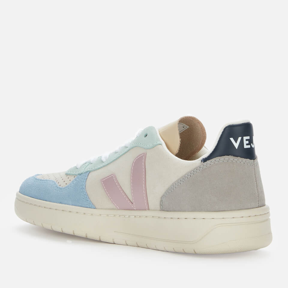 Veja Women's V10 Suede Trainers - Multico/Natural/Babe