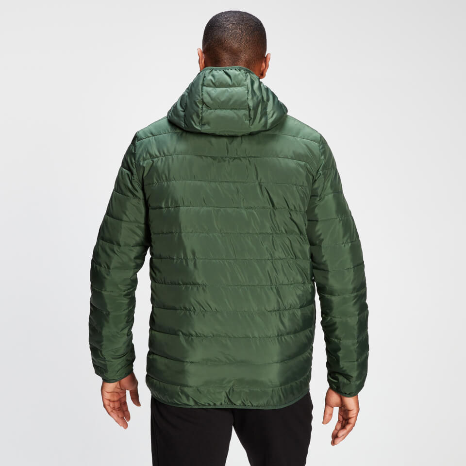 MP Men's Lightweight Hooded Packable Puffer Jacket - Dark Green