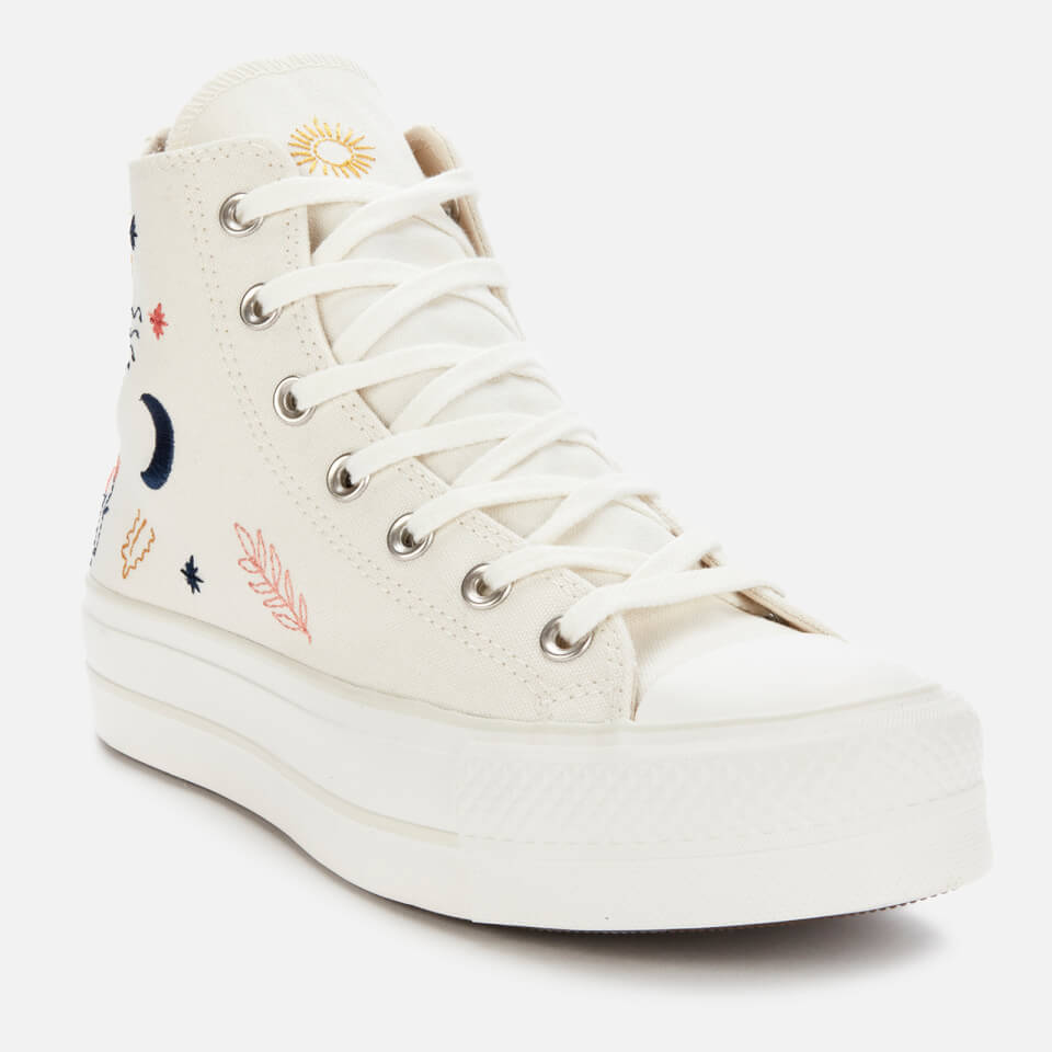 Converse all star hi trainers egret vintage white black Sale
