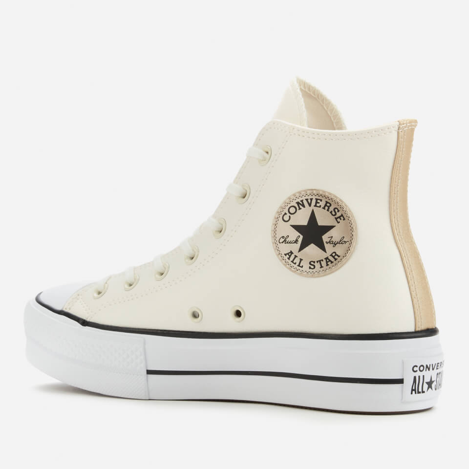 Converse Women's Chuck Taylor All Star Anodized Metals Leather Lift Hi-Top  Trainers - Egret | Worldwide Delivery | Allsole