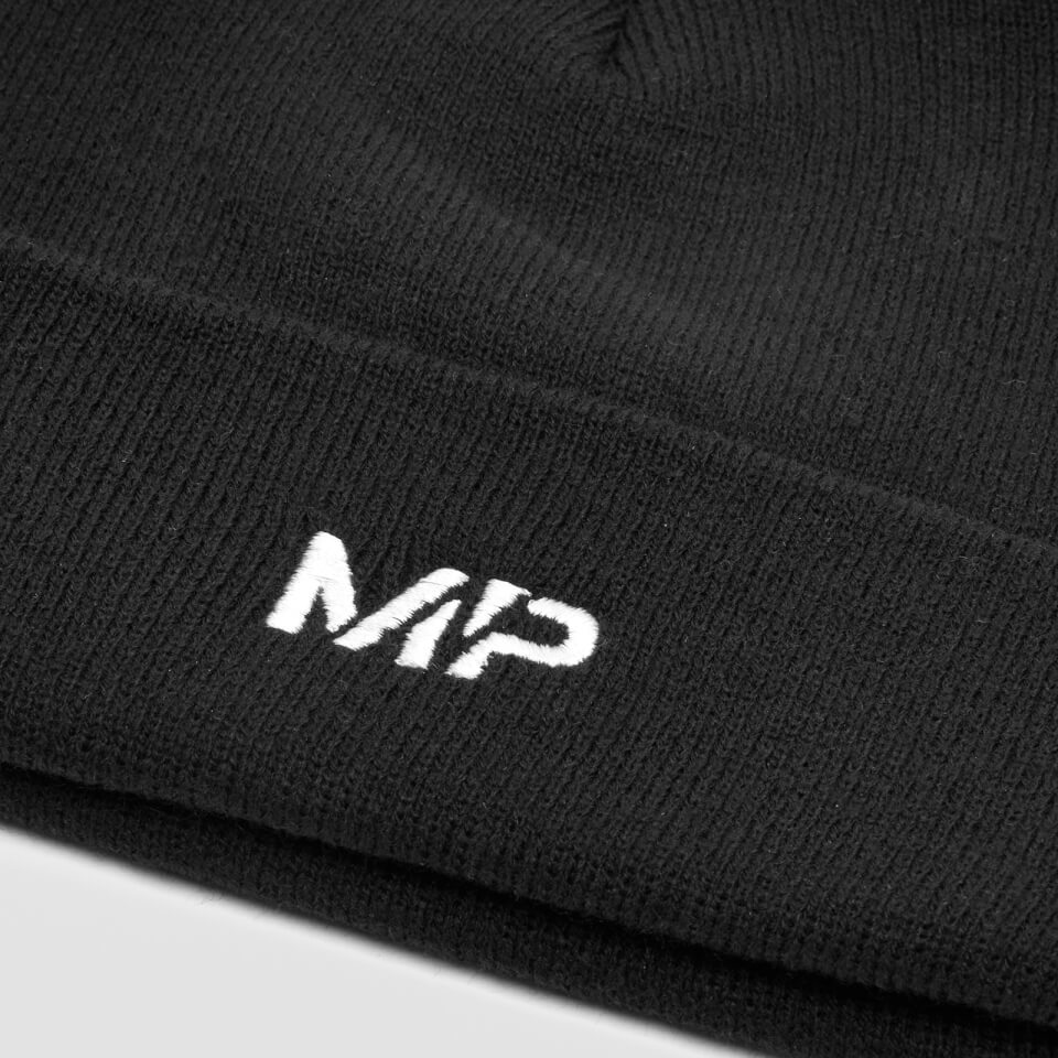 MP Embroidered Logo Beanie Hat - Black/White