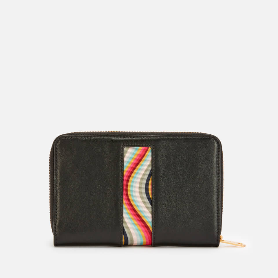 Paul Smith Women's Medium Swirl Trim Zip Around Wallet - Black