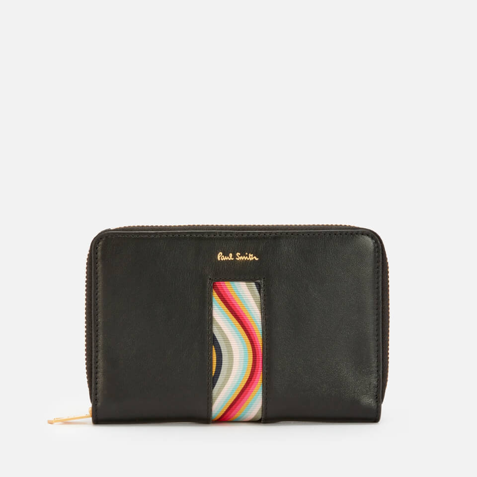 Paul Smith Women's Medium Swirl Trim Zip Around Wallet - Black