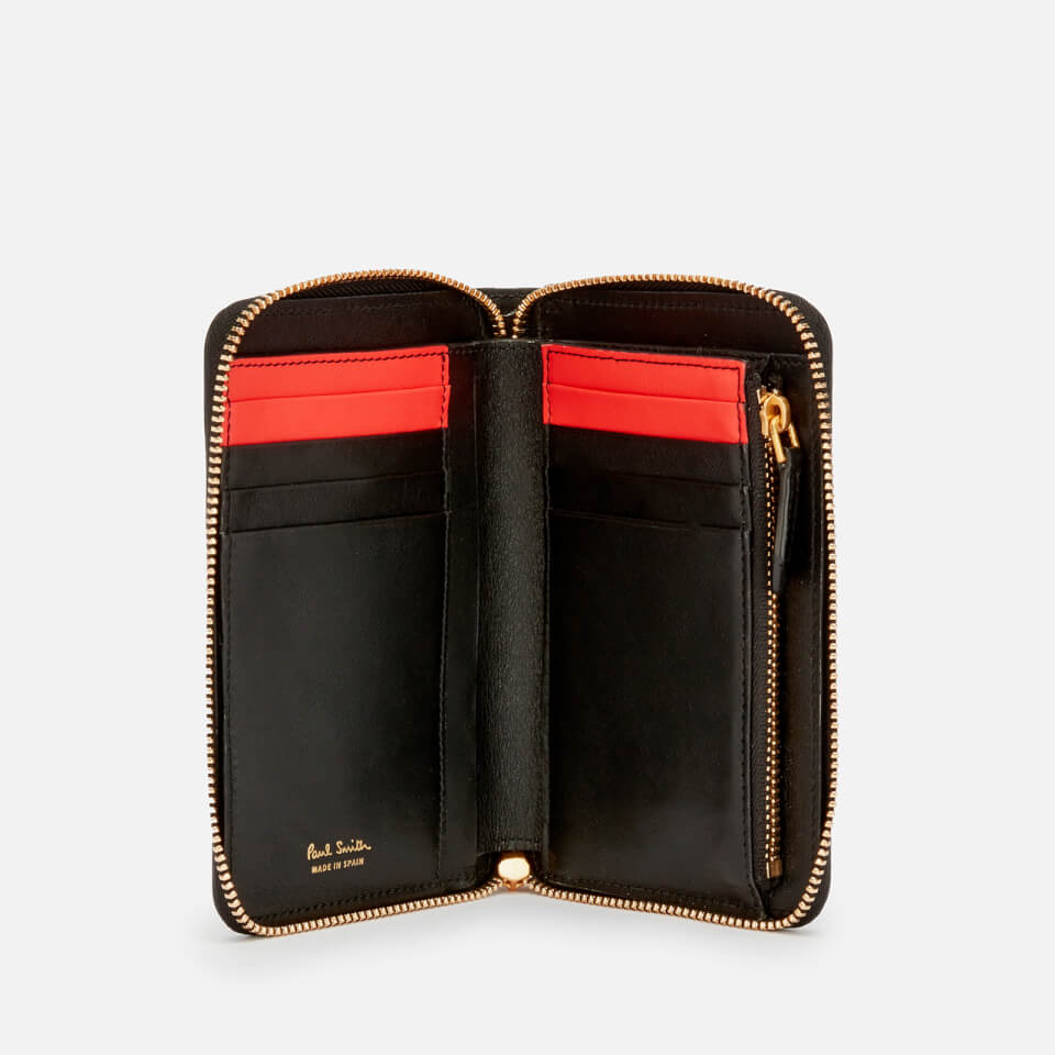 Paul Smith Women's Medium Swirl Trim Zip Around Wallet - Black