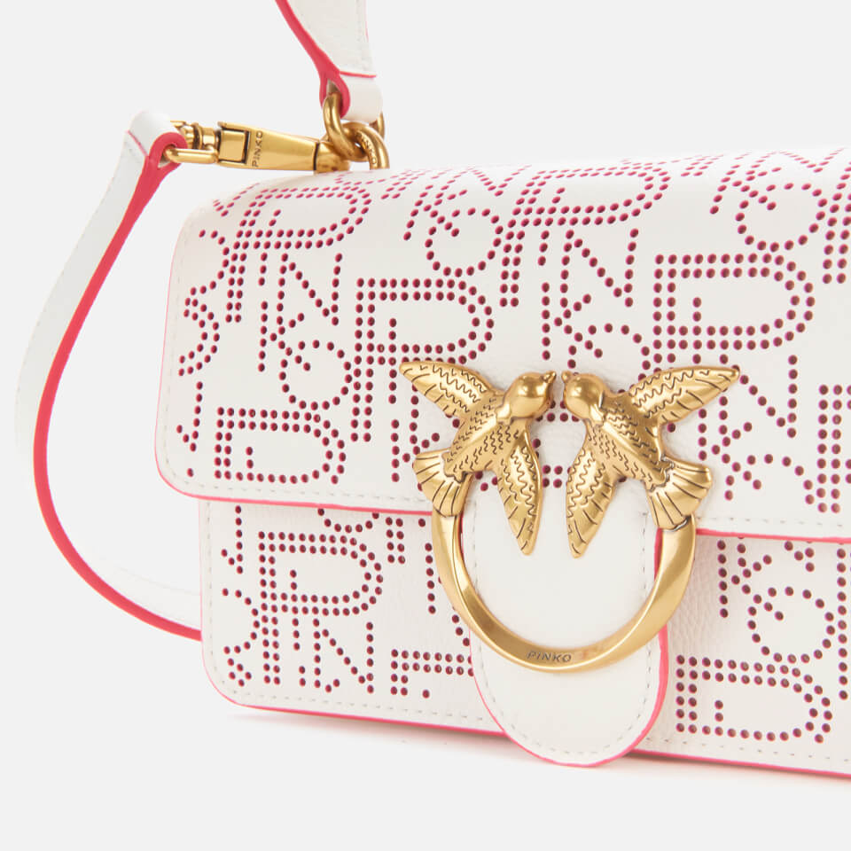 Pinko Women's Love Mini Icon Pinpoint Shoulder Bag - White