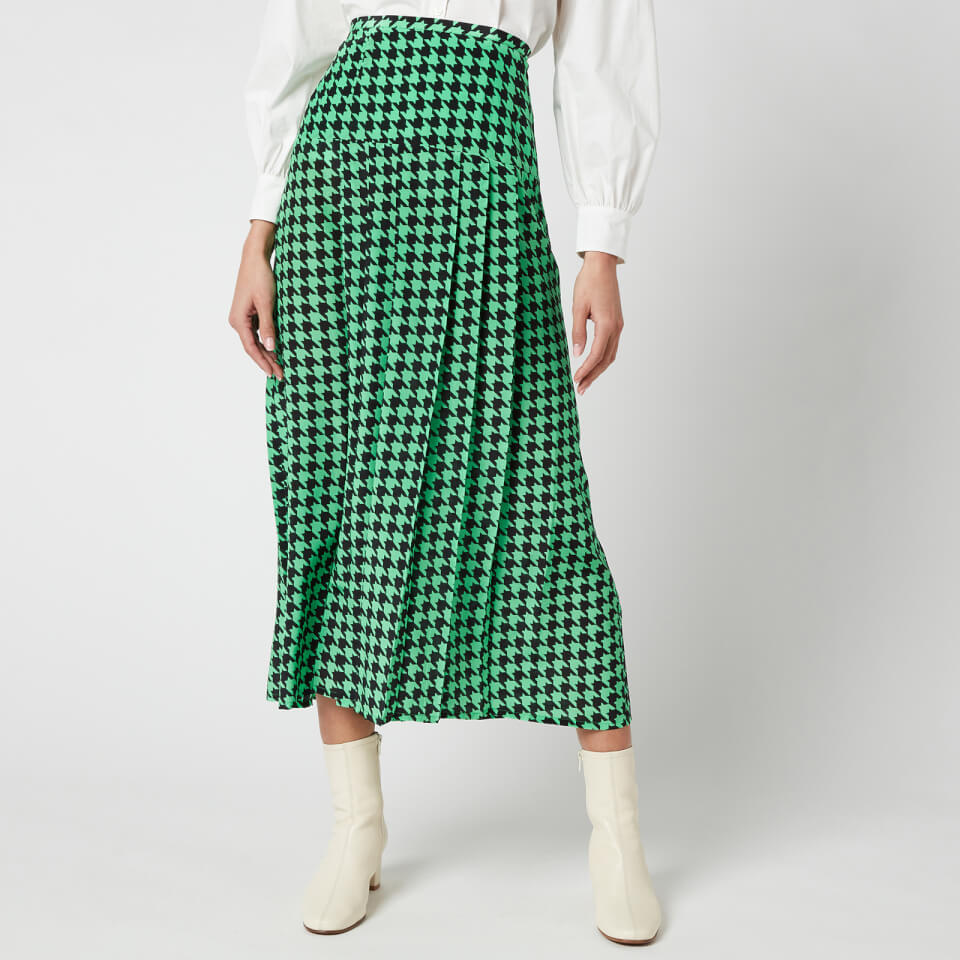 ◆Loulouseoul◆ Joy Wool Check Midi Skirt Green S12831 12798445-1084840759786428.jpg