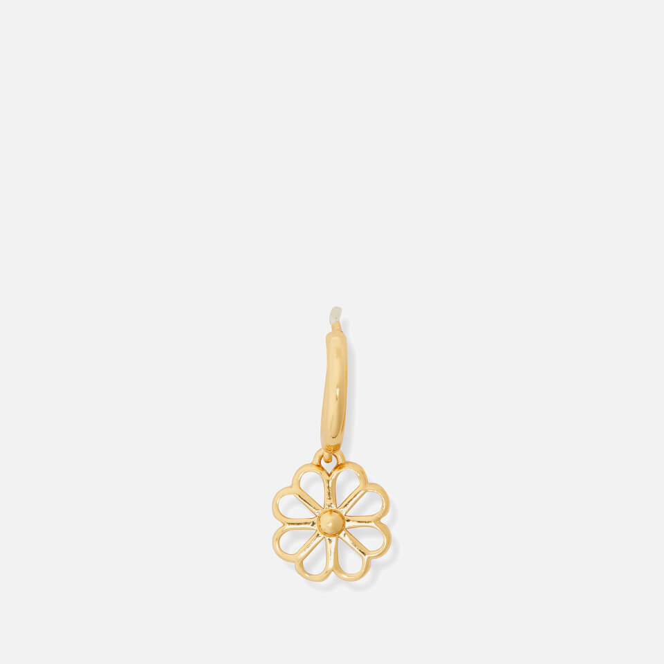 Kate Spade New York Women's Spade Floral Charm Huggies - Clear/Gold