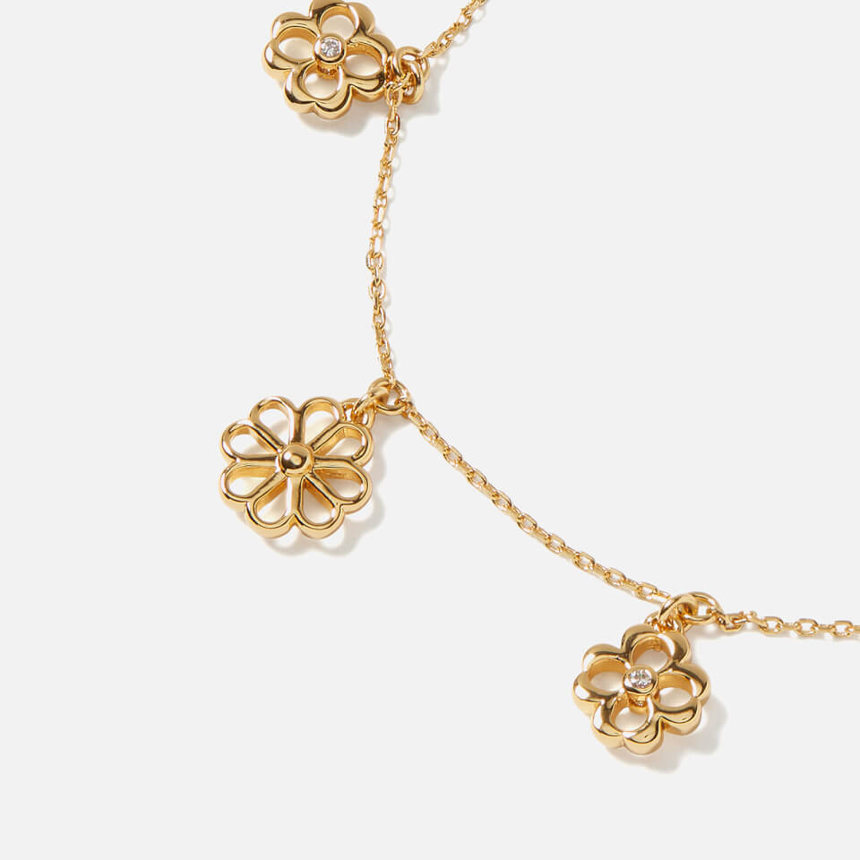 Kate Spade New York Women's Spade Floral Charm Bracelet - Clear/Gold