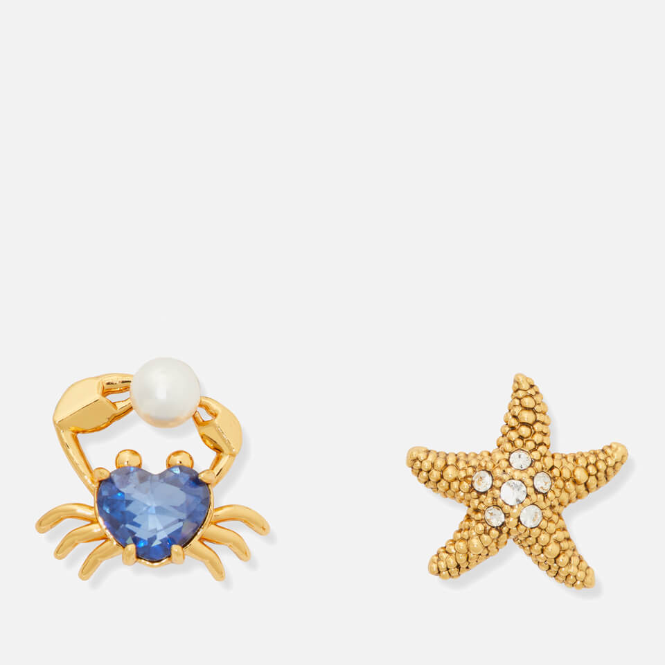 Kate Spade New York Women's Starfish and Crab Studs - Blue/Gold