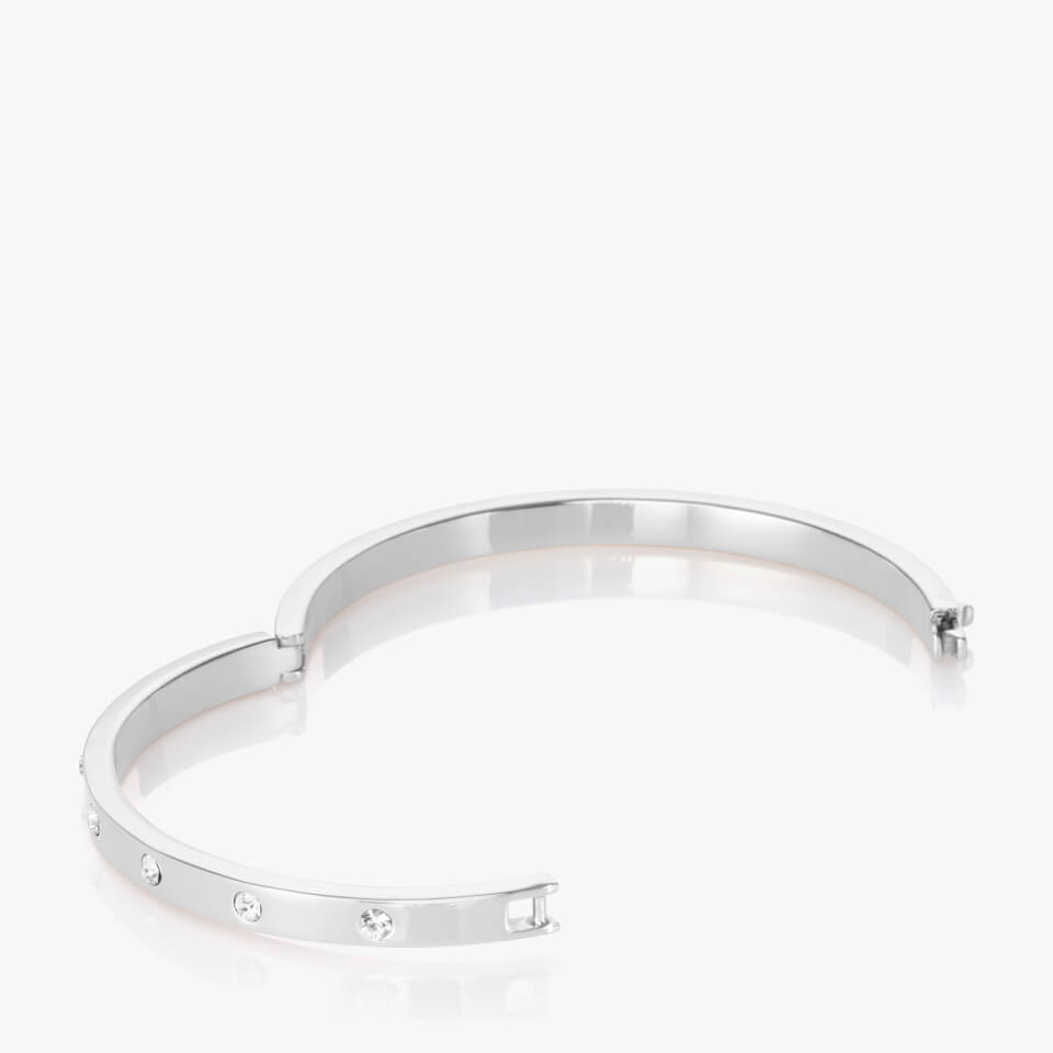 Kate Spade New York Women's Metal Stone Hinged Bangle - Clear/Silver