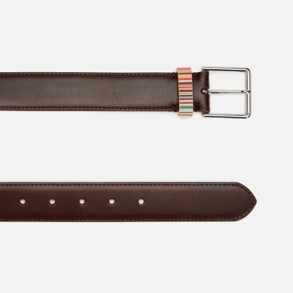 Paul Smith Striped Keeper Leather Belt