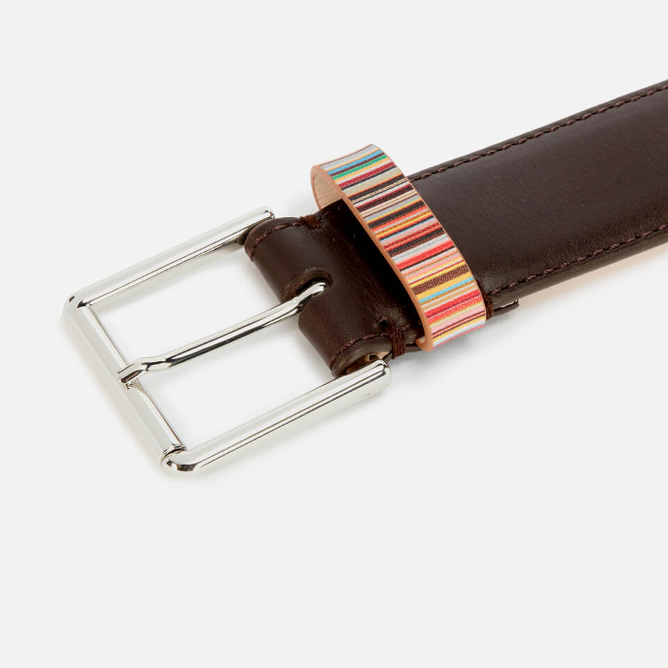 Paul Smith Striped Keeper Leather Belt