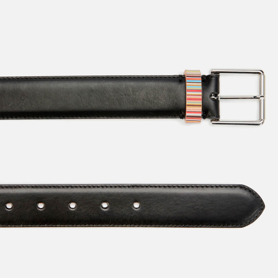 PS Paul Smith Men's Stripe Keeper Belt - Black
