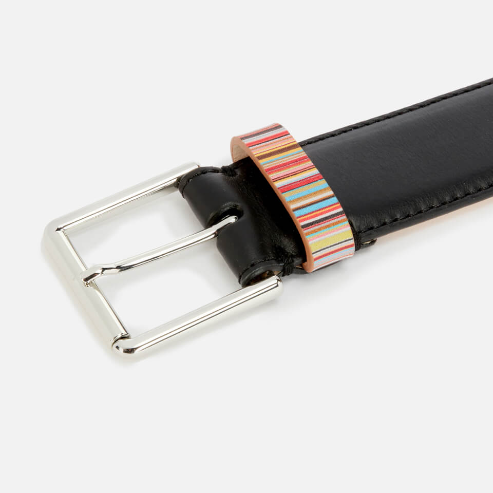 PS Paul Smith Men's Stripe Keeper Belt - Black