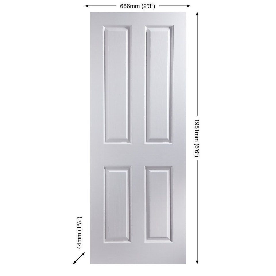 London Primed Woodgrain Internal Door - 686mm Wide