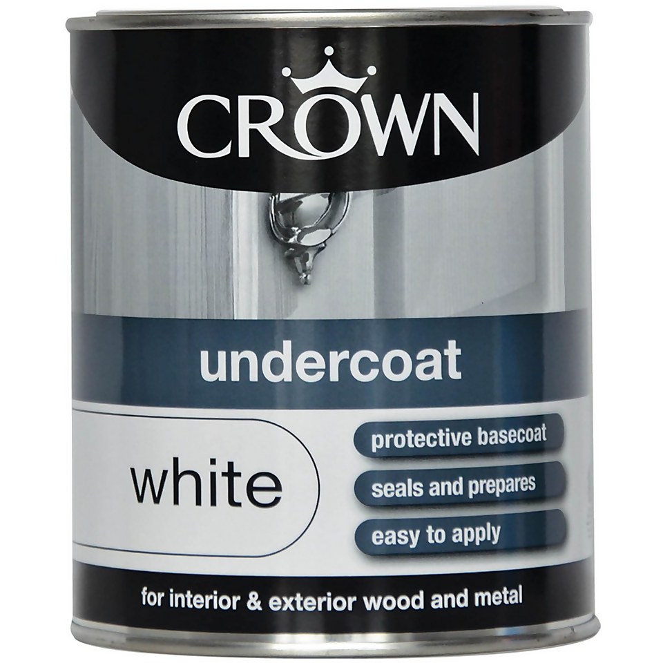 Crown Undercoat Paint Pure Brilliant White - 750ml