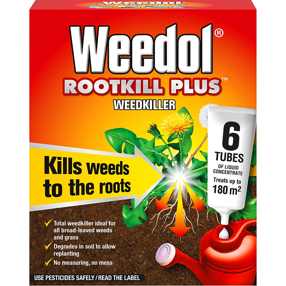 Weedol Rootkill Plus Liquid Concentrate Weedkiller - 6 Tubes