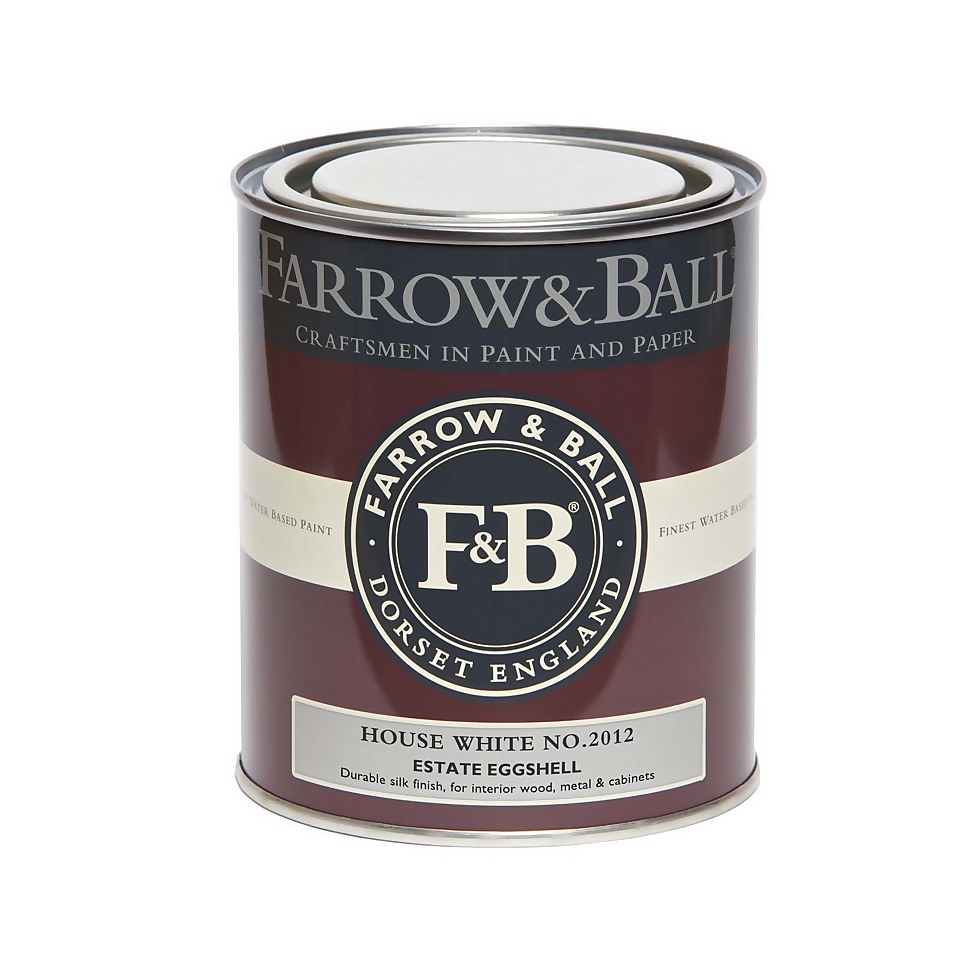 Farrow & Ball Estate No.2012 House White Silk Eggshell Paint - 750ml