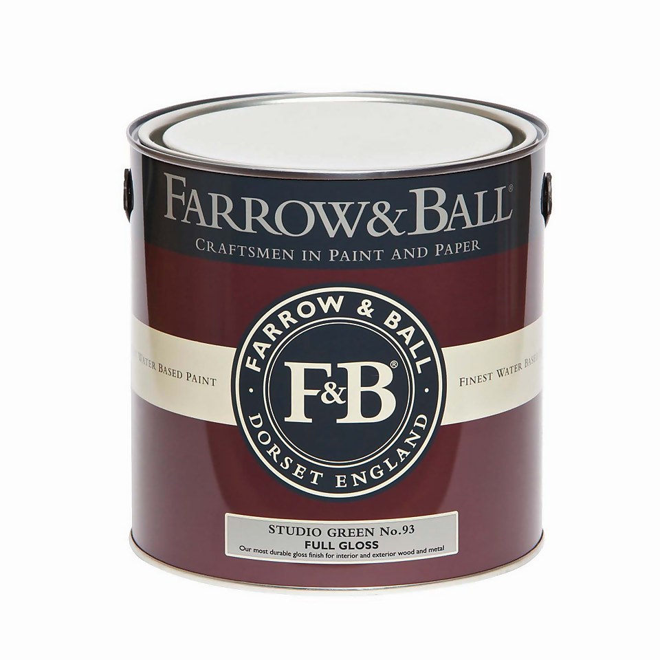 Farrow & Ball Full Gloss Paint Studio Green No.93 - 2.5L
