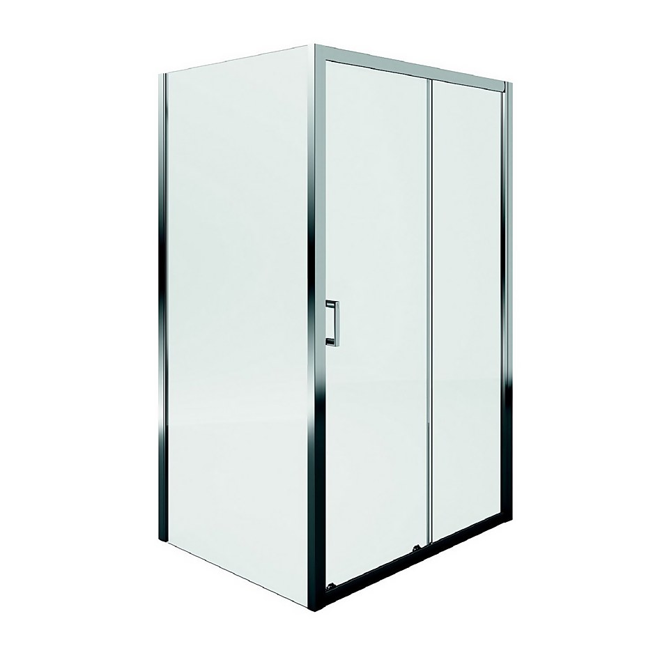 Aqualux Sliding Door 1700 x 800mm Shower Enclosure and Tray Package